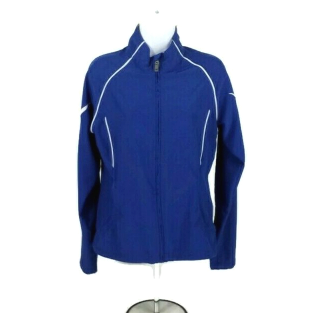 Nordic Track Blue Softshell Long Sleeve Full Zip Jacket Womens Size Medium